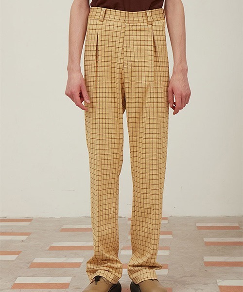 MIXSEVEN（ミックスセブン）の「【MIX SEVEN】Tacked Check Design Pants MX21S11（スラックス・メンズ・イエロー系その他・S/L/M）」の14枚目の写真