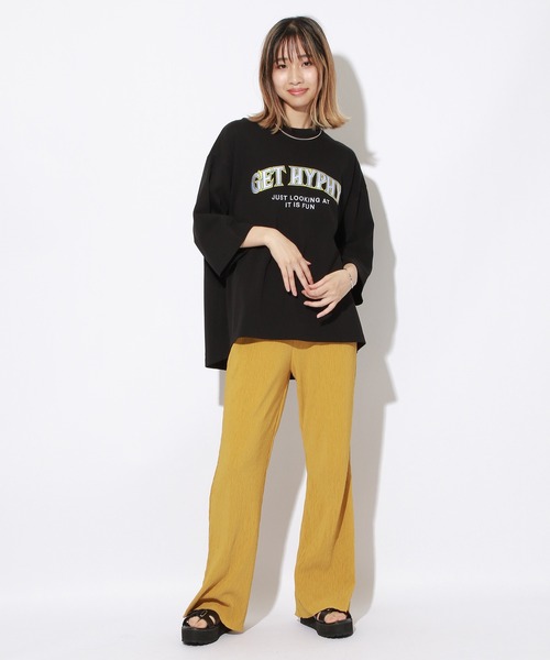 PBLIM（ページボーイリム）の「【PAGEBOYLIM】シシュウロゴビックT（Tシャツ/カットソー・レディース・チャコールグレー/ブラック/オレンジ・MEDIUM/LARGE）」の7枚目の写真