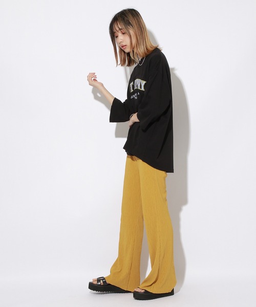 PBLIM（ページボーイリム）の「【PAGEBOYLIM】シシュウロゴビックT（Tシャツ/カットソー・レディース・チャコールグレー/ブラック/オレンジ・MEDIUM/LARGE）」の8枚目の写真