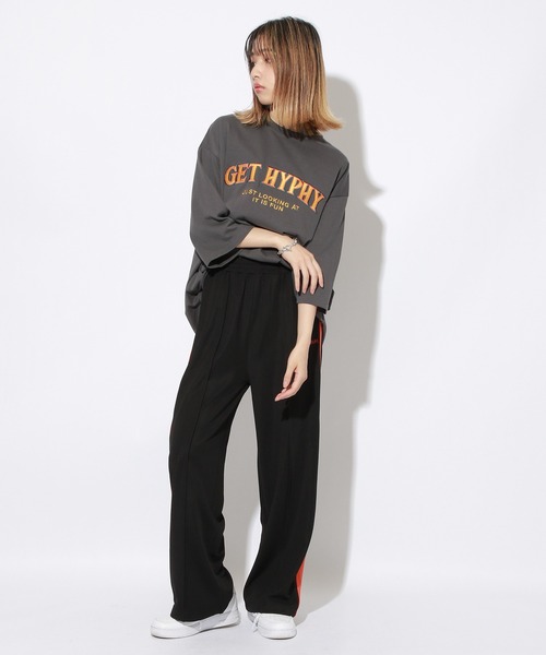 PBLIM（ページボーイリム）の「【PAGEBOYLIM】シシュウロゴビックT（Tシャツ/カットソー・レディース・チャコールグレー/ブラック/オレンジ・MEDIUM/LARGE）」の18枚目の写真