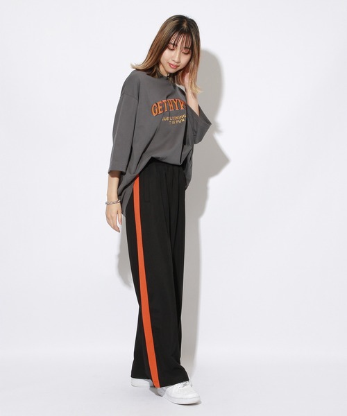 PBLIM（ページボーイリム）の「【PAGEBOYLIM】シシュウロゴビックT（Tシャツ/カットソー・レディース・チャコールグレー/ブラック/オレンジ・MEDIUM/LARGE）」の20枚目の写真