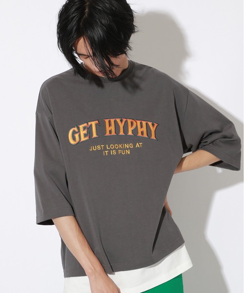 PBLIM（ページボーイリム）の「【PAGEBOYLIM】シシュウロゴビックT（Tシャツ/カットソー・レディース・チャコールグレー/ブラック/オレンジ・MEDIUM/LARGE）」の21枚目の写真