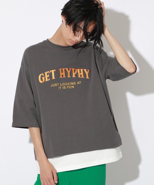 PBLIM（ページボーイリム）の「【PAGEBOYLIM】シシュウロゴビックT（Tシャツ/カットソー・レディース・チャコールグレー/ブラック/オレンジ・MEDIUM/LARGE）」の22枚目の写真