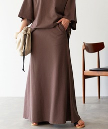 SLOBE IENA | 強撚天竺ロングフレアスカート【ウエストゴム/手洗い可能】◆(スカート)