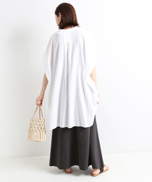 SLOBE IENA（スローブイエナ）の「強撚天竺ロングフレアスカート【ウエストゴム/手洗い可能】◆（スカート・レディース・ブラック/ブラウン・FREE）」の11枚目の写真