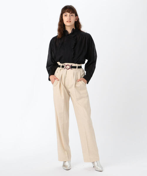 ISABEL MARANT（イザベルマラン）の「ISABEL MARANT ETOILE NAFY タックドワイドパンツ（その他パンツ・レディース・ホワイト/グレー・36/34）」の3枚目の写真