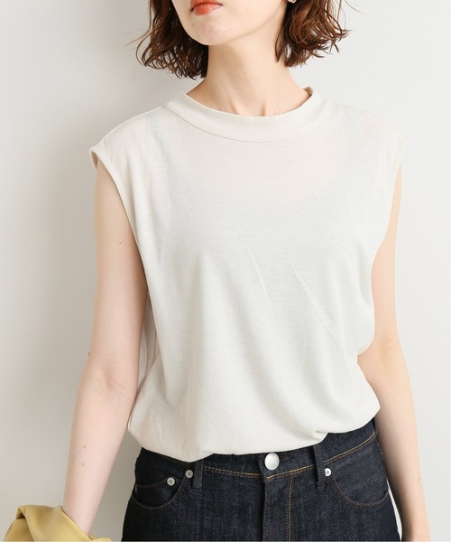 IENA(イエナ)の「バックボウノースリーブプルオーバー◆(Tシャツ/カットソー・レディース・ブラック/アイボリー・FREE)」の1枚目の写真