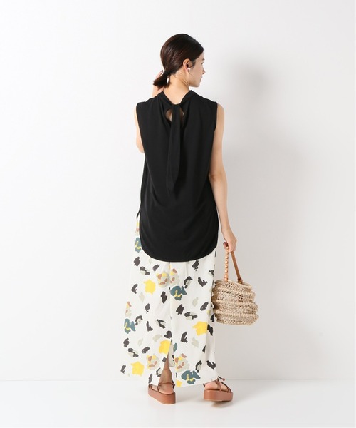 IENA(イエナ)の「バックボウノースリーブプルオーバー◆(Tシャツ/カットソー・レディース・ブラック/アイボリー・FREE)」の5枚目の写真