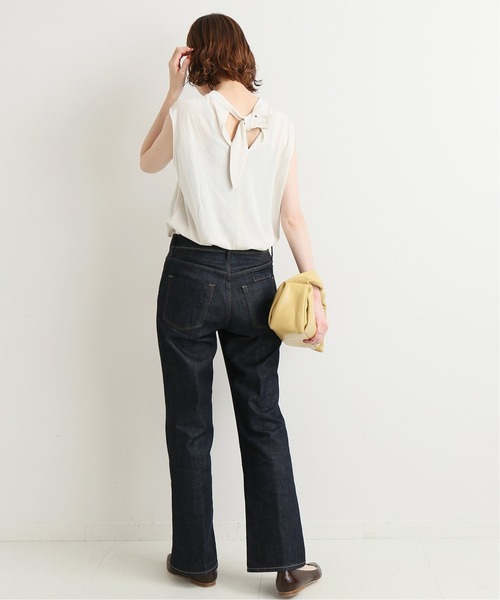 IENA(イエナ)の「バックボウノースリーブプルオーバー◆(Tシャツ/カットソー・レディース・ブラック/アイボリー・FREE)」の6枚目の写真