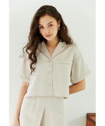 ALEXIA STAM | Satin Open Collar Shirt/サテンオープンカラーシャツ(シャツ/ブラウス)