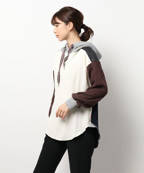 KRIFF MAYER Lady's Collection(クリフメイヤーレディースコレクション)の「サーマルチロリアンパーカー(パーカー・レディース・ブラック/ネイビー/ブラウン/グレー/オフホワイト/カラフル・MEDIUM/LARGE)」の6枚目の写真