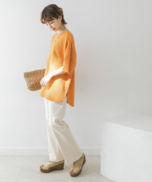 URBAN RESEARCH（アーバンリサーチ）の「オーバーTシャツ（Tシャツ/カットソー・レディース・オレンジ/グリーン/ベージュ系その他/ピンク・FREE）」の6枚目の写真