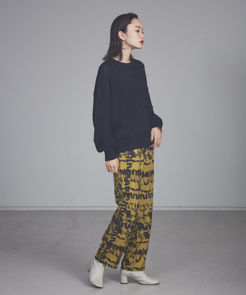 NOMINE(ノミネ)の「【展開店舗限定】透かし編みコンビニット(ニット/セーター・レディース・ブラック/ダークブラウン/レッド/ブルー/アイボリー・フリー)」の7枚目の写真