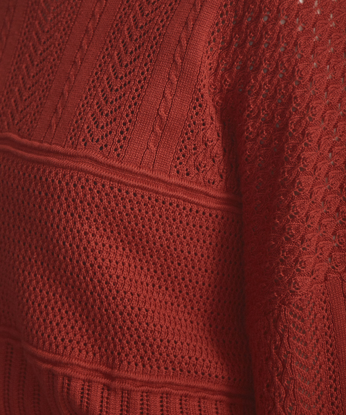 NOMINE(ノミネ)の「【展開店舗限定】透かし編みコンビニット(ニット/セーター・レディース・ブラック/ダークブラウン/レッド/ブルー/アイボリー・フリー)」の13枚目の写真