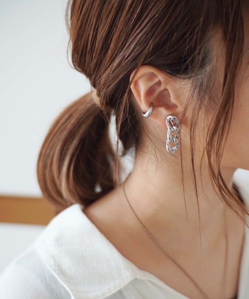 セール】メタル 3連チェーン イヤリング（イヤリング）｜Port（ポート