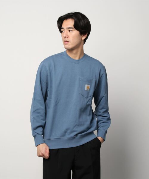 Carhartt WIP（カーハートダブリューアイピー）の「POCKET SWEATSHIRT（スウェット・メンズ・ブラック/マジェンタ/キナリ/ダークネイビー/ブラウン/サックスブルー・LARGE/MEDIUM/SMALL/X-LARGE/XX-LARGE）」の5枚目の写真