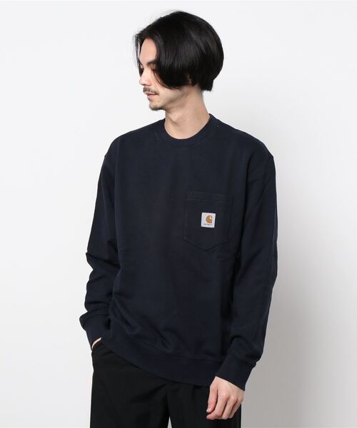 Carhartt WIP（カーハートダブリューアイピー）の「POCKET SWEATSHIRT（スウェット・メンズ・ブラック/マジェンタ/キナリ/ダークネイビー/ブラウン/サックスブルー・LARGE/MEDIUM/SMALL/X-LARGE/XX-LARGE）」の6枚目の写真