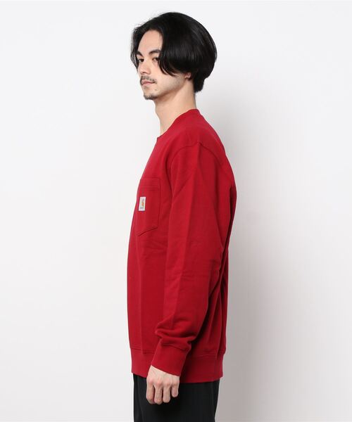 Carhartt WIP（カーハートダブリューアイピー）の「POCKET SWEATSHIRT（スウェット・メンズ・ブラック/マジェンタ/キナリ/ダークネイビー/ブラウン/サックスブルー・LARGE/MEDIUM/SMALL/X-LARGE/XX-LARGE）」の7枚目の写真