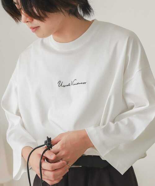 SENSE OF PLACE by URBAN RESEARCH（センスオブプレイスバイアーバンリサーチ）の「シシュウシルケットエクストラルーズTシャツ（Tシャツ/カットソー・メンズ・ブラック/ライトベージュ/ホワイト・ONE）」の2枚目の写真