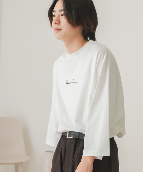 SENSE OF PLACE by URBAN RESEARCH（センスオブプレイスバイアーバンリサーチ）の「シシュウシルケットエクストラルーズTシャツ（Tシャツ/カットソー・メンズ・ブラック/ライトベージュ/ホワイト・ONE）」の17枚目の写真