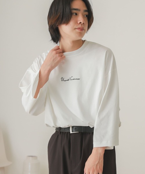 SENSE OF PLACE by URBAN RESEARCH（センスオブプレイスバイアーバンリサーチ）の「シシュウシルケットエクストラルーズTシャツ（Tシャツ/カットソー・メンズ・ブラック/ライトベージュ/ホワイト・ONE）」の14枚目の写真
