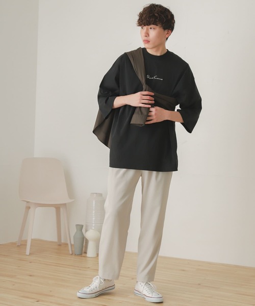 SENSE OF PLACE by URBAN RESEARCH（センスオブプレイスバイアーバンリサーチ）の「シシュウシルケットエクストラルーズTシャツ（Tシャツ/カットソー・メンズ・ブラック/ライトベージュ/ホワイト・ONE）」の18枚目の写真