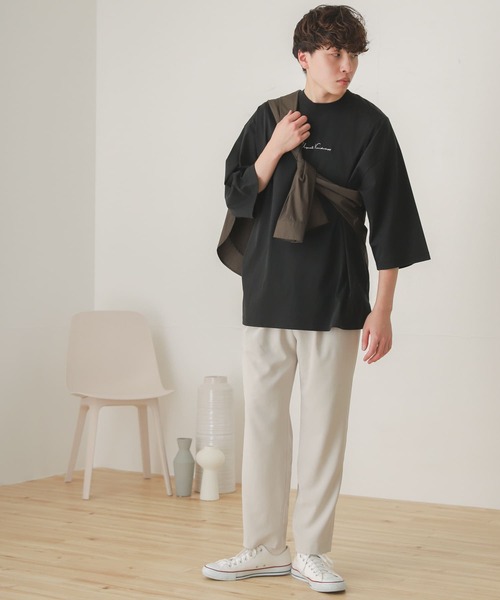 SENSE OF PLACE by URBAN RESEARCH（センスオブプレイスバイアーバンリサーチ）の「シシュウシルケットエクストラルーズTシャツ（Tシャツ/カットソー・メンズ・ブラック/ライトベージュ/ホワイト・ONE）」の15枚目の写真