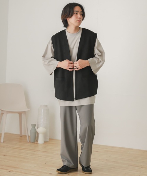 SENSE OF PLACE by URBAN RESEARCH（センスオブプレイスバイアーバンリサーチ）の「シシュウシルケットエクストラルーズTシャツ（Tシャツ/カットソー・メンズ・ブラック/ライトベージュ/ホワイト・ONE）」の9枚目の写真