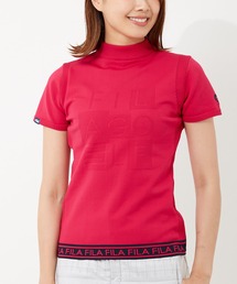 【FILA GOLF/フィラゴルフ】フロントロゴ ハイネック 半袖軽量ニット Tシャツ