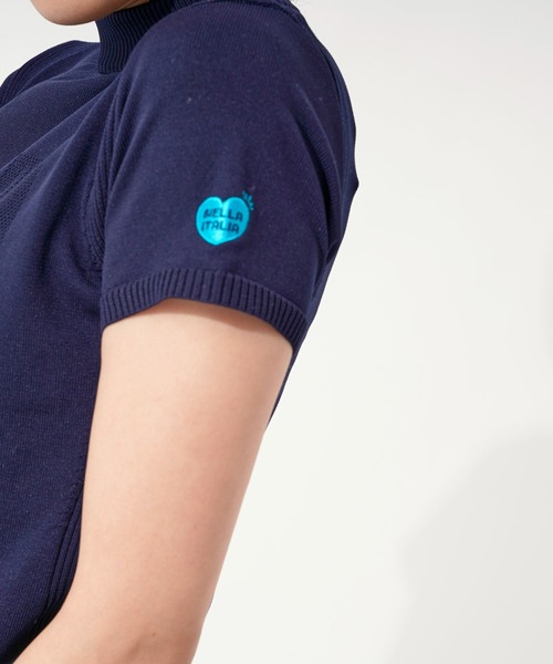 FILA(フィラ)の「【FILA GOLF/フィラゴルフ】フロントロゴ ハイネック 半袖軽量ニット Tシャツ(ニット/セーター・レディース・イエロー/ピンク/ネイビー・L/LL/M)」の11枚目の写真