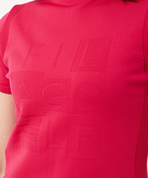 FILA(フィラ)の「【FILA GOLF/フィラゴルフ】フロントロゴ ハイネック 半袖軽量ニット Tシャツ(ニット/セーター・レディース・イエロー/ピンク/ネイビー・L/LL/M)」の20枚目の写真