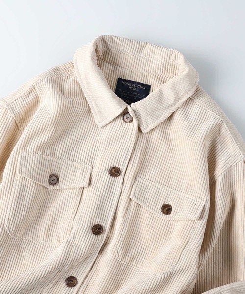 HONEYSUCKLE ROSE（ハニーサックルローズ）の「【HONEYSUCKLE ROSE】コーデュロイシャツアウター（シャツ/ブラウス・レディース・オフホワイト/ブラウン/ライトベージュ・M/L）」の17枚目の写真