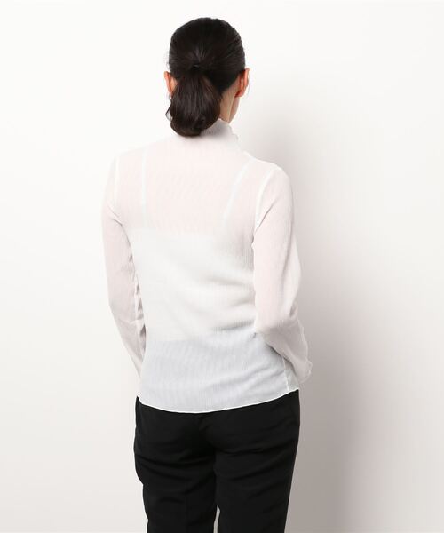 ELVENCE DEUX（エルベンスドゥ）の「シャーリングシアーＨＩＰＯ（Tシャツ/カットソー・レディース・ブラック/オフホワイト/ピンク/ブルー/モカ・FREE）」の7枚目の写真