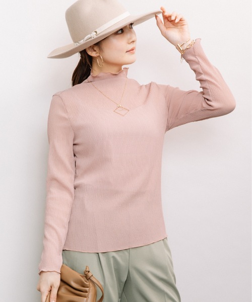 ELVENCE DEUX（エルベンスドゥ）の「シャーリングシアーＨＩＰＯ（Tシャツ/カットソー・レディース・ブラック/オフホワイト/ピンク/ブルー/モカ・FREE）」の13枚目の写真