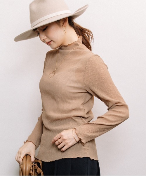 ELVENCE DEUX（エルベンスドゥ）の「シャーリングシアーＨＩＰＯ（Tシャツ/カットソー・レディース・ブラック/オフホワイト/ピンク/ブルー/モカ・FREE）」の17枚目の写真