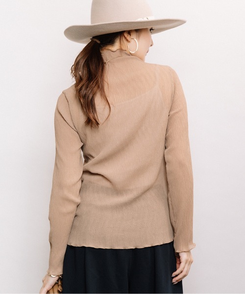 ELVENCE DEUX（エルベンスドゥ）の「シャーリングシアーＨＩＰＯ（Tシャツ/カットソー・レディース・ブラック/オフホワイト/ピンク/ブルー/モカ・FREE）」の19枚目の写真