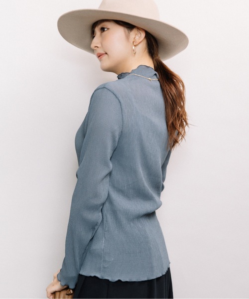 ELVENCE DEUX（エルベンスドゥ）の「シャーリングシアーＨＩＰＯ（Tシャツ/カットソー・レディース・ブラック/オフホワイト/ピンク/ブルー/モカ・FREE）」の22枚目の写真