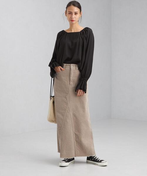 OUTERSUNSET（アウターサンセット）の「【別注】＜OUTERSUNSET life × green label relaxing＞スクエア ネック ブラウス（シャツ/ブラウス・レディース・ブラック/ナチュラル・FREE）」の10枚目の写真