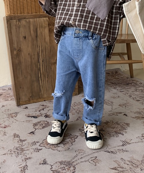 aimoha(アイモハ)の「【aimoha-KIDS-】【新作】韓国子供服 ダメージ デニムパンツ(デニムパンツ・キッズ・ブルー・110/80/100/130/90/120)」の10枚目の写真