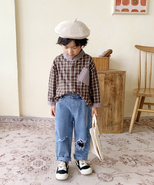 aimoha(アイモハ)の「【aimoha-KIDS-】【新作】韓国子供服 ダメージ デニムパンツ(デニムパンツ・キッズ・ブルー・110/80/100/130/90/120)」の2枚目の写真