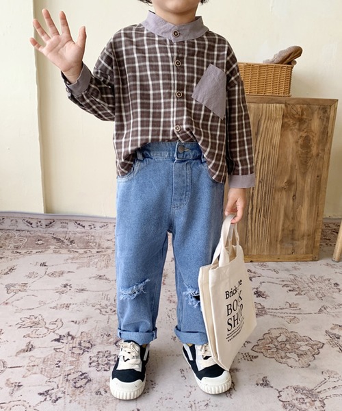 aimoha(アイモハ)の「【aimoha-KIDS-】【新作】韓国子供服 ダメージ デニムパンツ(デニムパンツ・キッズ・ブルー・110/80/100/130/90/120)」の14枚目の写真