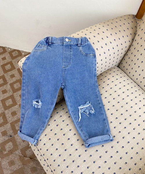 aimoha(アイモハ)の「【aimoha-KIDS-】【新作】韓国子供服 ダメージ デニムパンツ(デニムパンツ・キッズ・ブルー・110/80/100/130/90/120)」の13枚目の写真