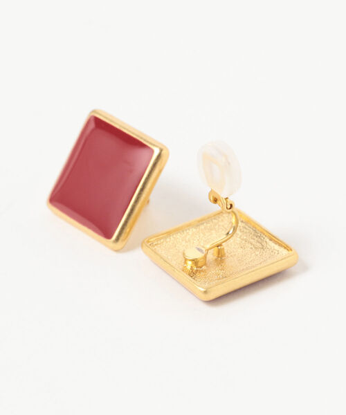 Ray BEAMS（レイビームス）の「Ray BEAMS  / ソリッドカラー スクエア イヤリング（イヤリング・レディース・レッド/グリーン・ONE SIZE）」の4枚目の写真