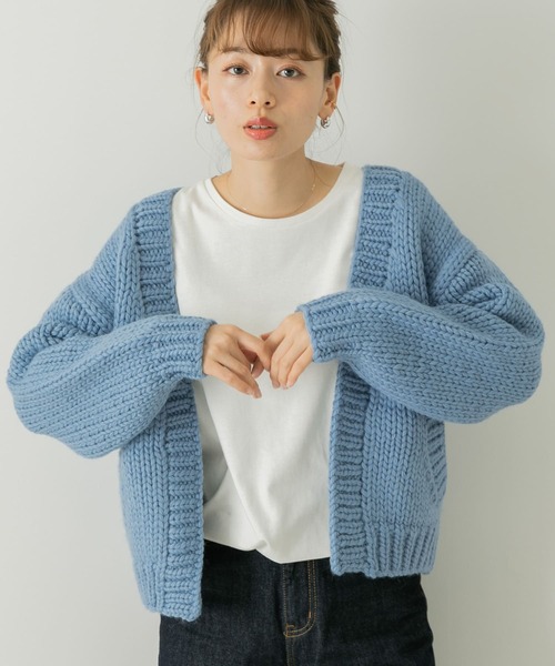 URBAN RESEARCH Sonny Label（アーバンリサーチサニーレーベル）の「ショート丈ハンドニットカーディガン（カーディガン/ボレロ・レディース・チャコールグレー/グレー系その他/ブルー系その他・FREE）」の14枚目の写真