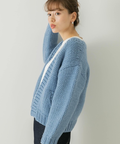 URBAN RESEARCH Sonny Label（アーバンリサーチサニーレーベル）の「ショート丈ハンドニットカーディガン（カーディガン/ボレロ・レディース・チャコールグレー/グレー系その他/ブルー系その他・FREE）」の20枚目の写真