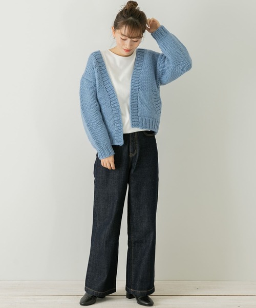 URBAN RESEARCH Sonny Label（アーバンリサーチサニーレーベル）の「ショート丈ハンドニットカーディガン（カーディガン/ボレロ・レディース・チャコールグレー/グレー系その他/ブルー系その他・FREE）」の17枚目の写真