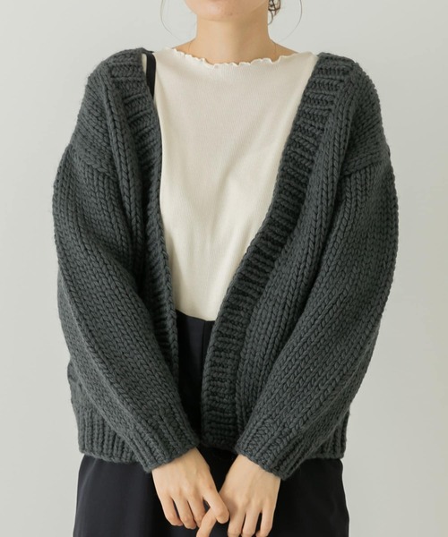 URBAN RESEARCH Sonny Label（アーバンリサーチサニーレーベル）の「ショート丈ハンドニットカーディガン（カーディガン/ボレロ・レディース・チャコールグレー/グレー系その他/ブルー系その他・FREE）」の12枚目の写真