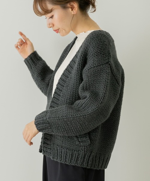 URBAN RESEARCH Sonny Label（アーバンリサーチサニーレーベル）の「ショート丈ハンドニットカーディガン（カーディガン/ボレロ・レディース・チャコールグレー/グレー系その他/ブルー系その他・FREE）」の18枚目の写真