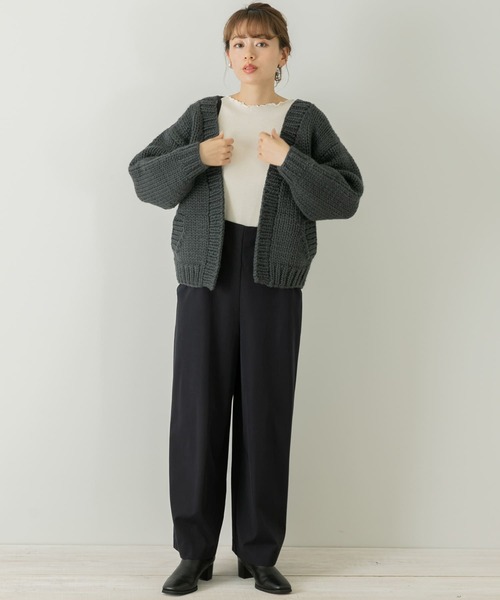 URBAN RESEARCH Sonny Label（アーバンリサーチサニーレーベル）の「ショート丈ハンドニットカーディガン（カーディガン/ボレロ・レディース・チャコールグレー/グレー系その他/ブルー系その他・FREE）」の9枚目の写真