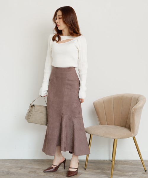 LIPSERVICE(リップサービス)の「アシメカッティング2WAYニット(ニット/セーター・レディース・ホワイト/ブラック/グレー系その他・FREE)」の6枚目の写真